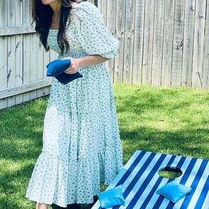 Ivy City Co Madeline Blue Floral Dress XS